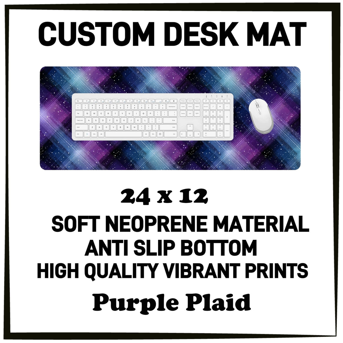 5DSK - Purple Plaid Desk Mat - Preorder Due 10/21 ETA: Mid-Dec