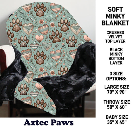 MN8K - Aztec Paws Minky Blanket - Preorder Due 10/18 ETA: Early Dec