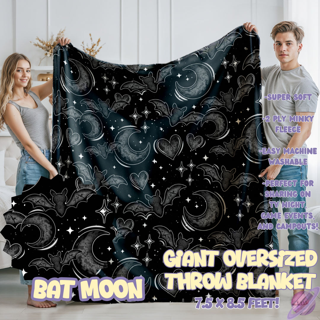 BAT MOON- GIANT SHAREABLE THROW BLANKETS ROUND 12-PREORDER CLOSING 3/2