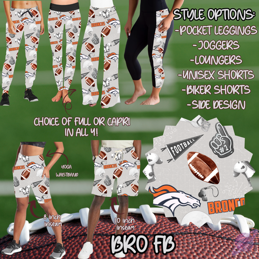 GAME DAY-BRO FB-6 STYLE BOTTOMS-PREORDER CLOSING 9/8