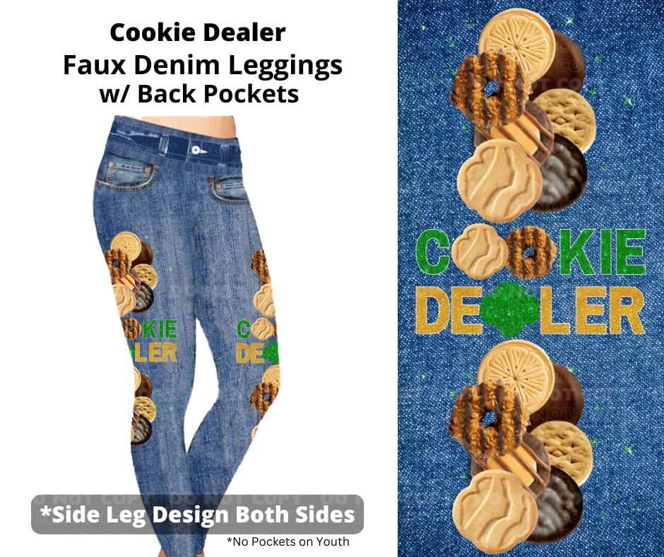 Cookie Dealer Faux Denim Leggings with Back Pockets Preorder Closing 9/17 ETA December