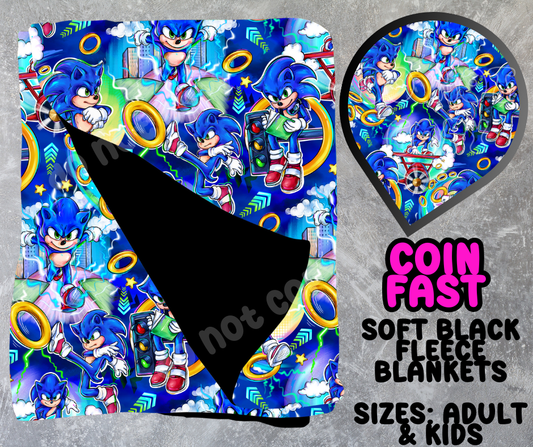 COIN FAST- SOFT BLACK THROW BLANKET