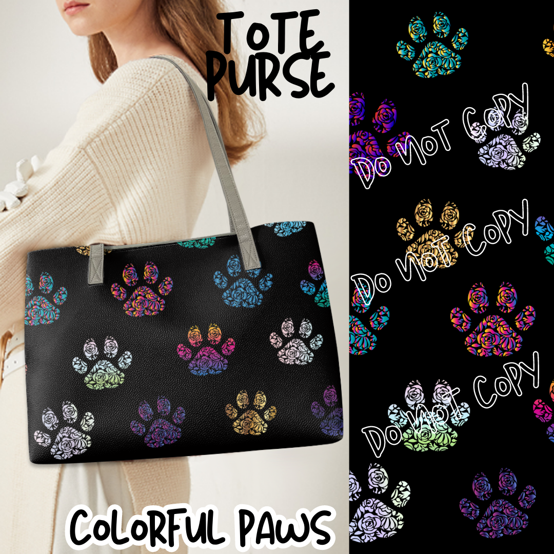 BAG RUN 2 - COLORFUL PAWS - TOTE PURSE - PREORDER CLOSING 8/29 ETA END OF OCT/EARLY NOV