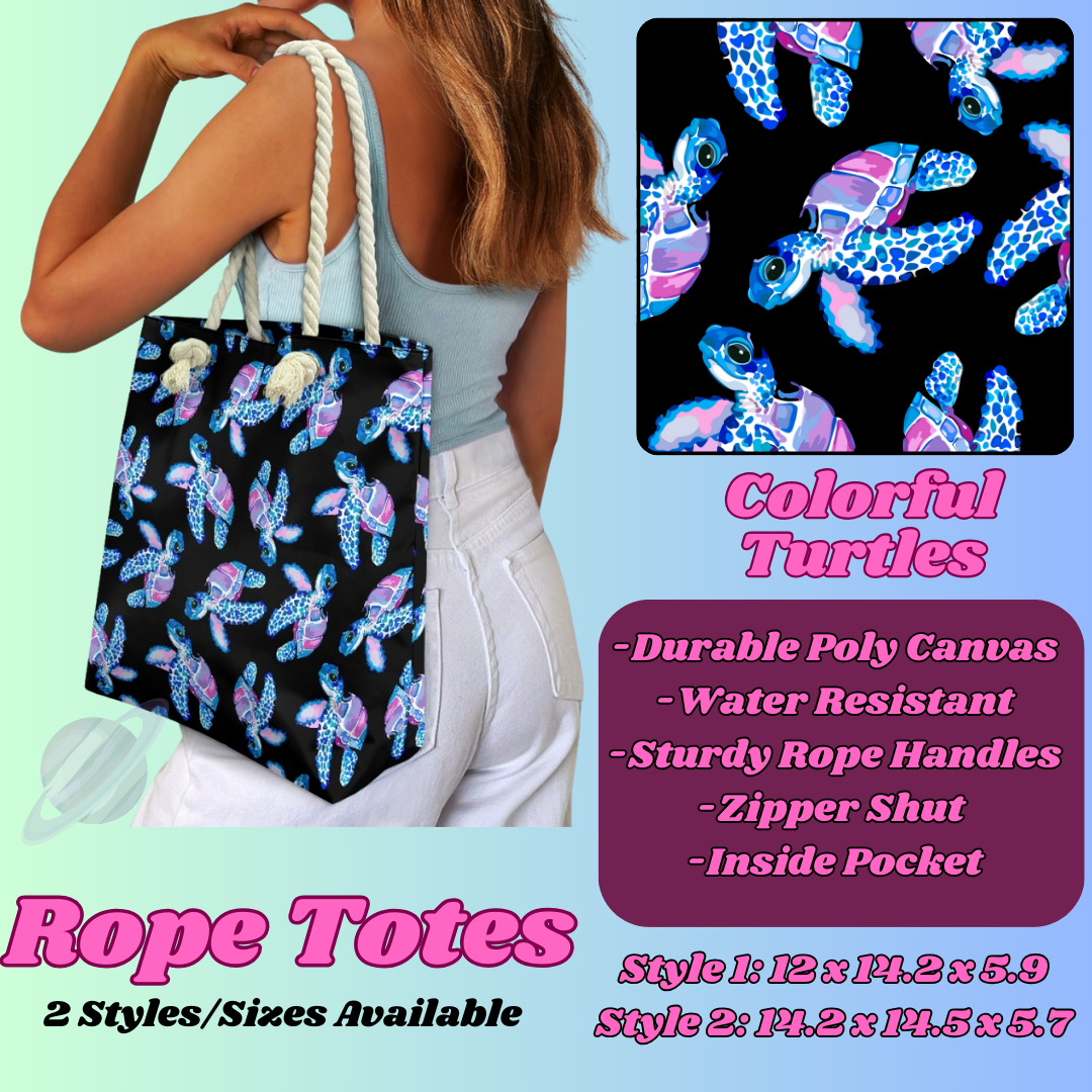 COLORFUL TURTLES-ROPE TOTE PREORDER CLOSING 5/6