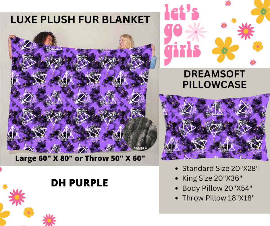 Preorder! Closes 12/16. ETA Feb. DH Purple Luxe Plush Fur Blanket and/or DreamSoft Pillowcase