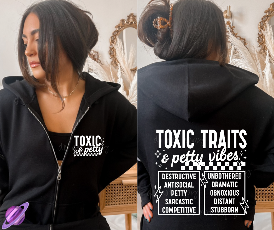 TOXIC TRAITES- HEAVY COTTON FRONT ZIP UNISEX HOODIE PREORDER CLOSING 1/3