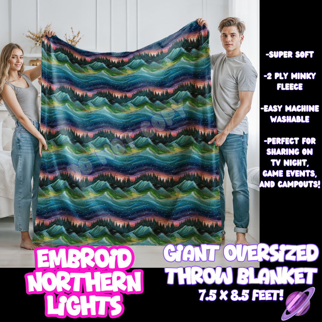 EMBROID NORTHERN LIGHTS- GIANT SHAREABLE THROW BLANKETS ROUND 10-PREORDER CLOSING 12/2