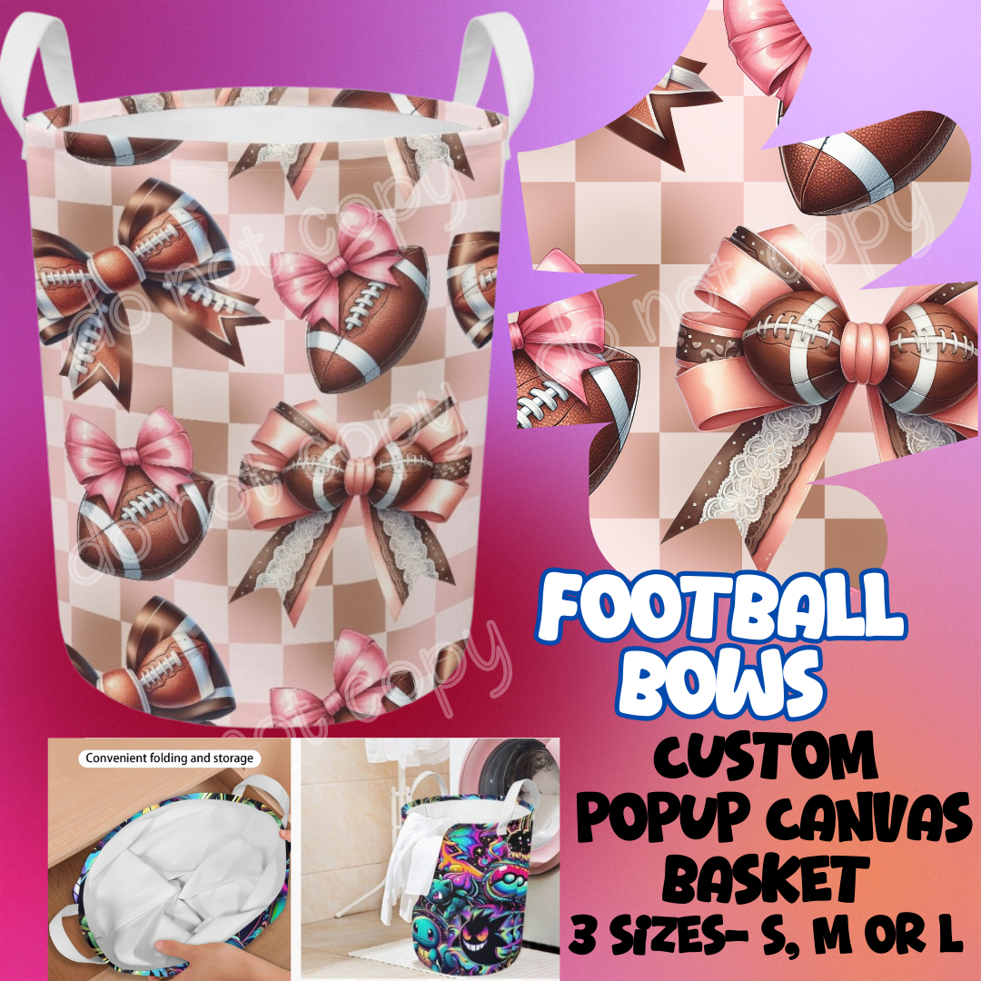 FOOTBALL BOWS - STORAGE BASKETS - PREORDER CLOSING 12/4