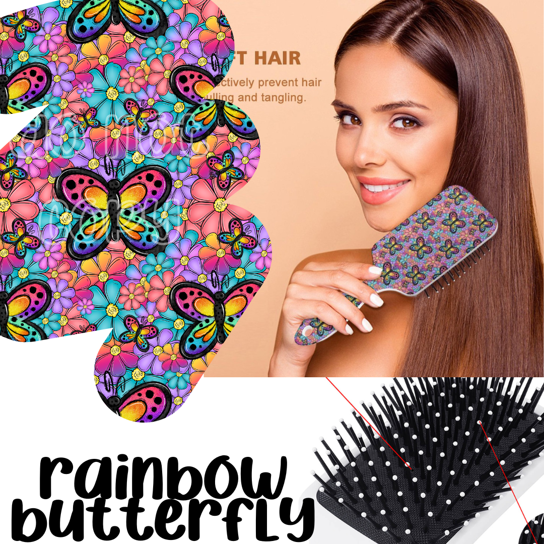 RAINBOW BUTTERFLY - CUSTOM HAIR BRUSHES - PREORDER CLOSING 11/8 ETA EARLY DEC