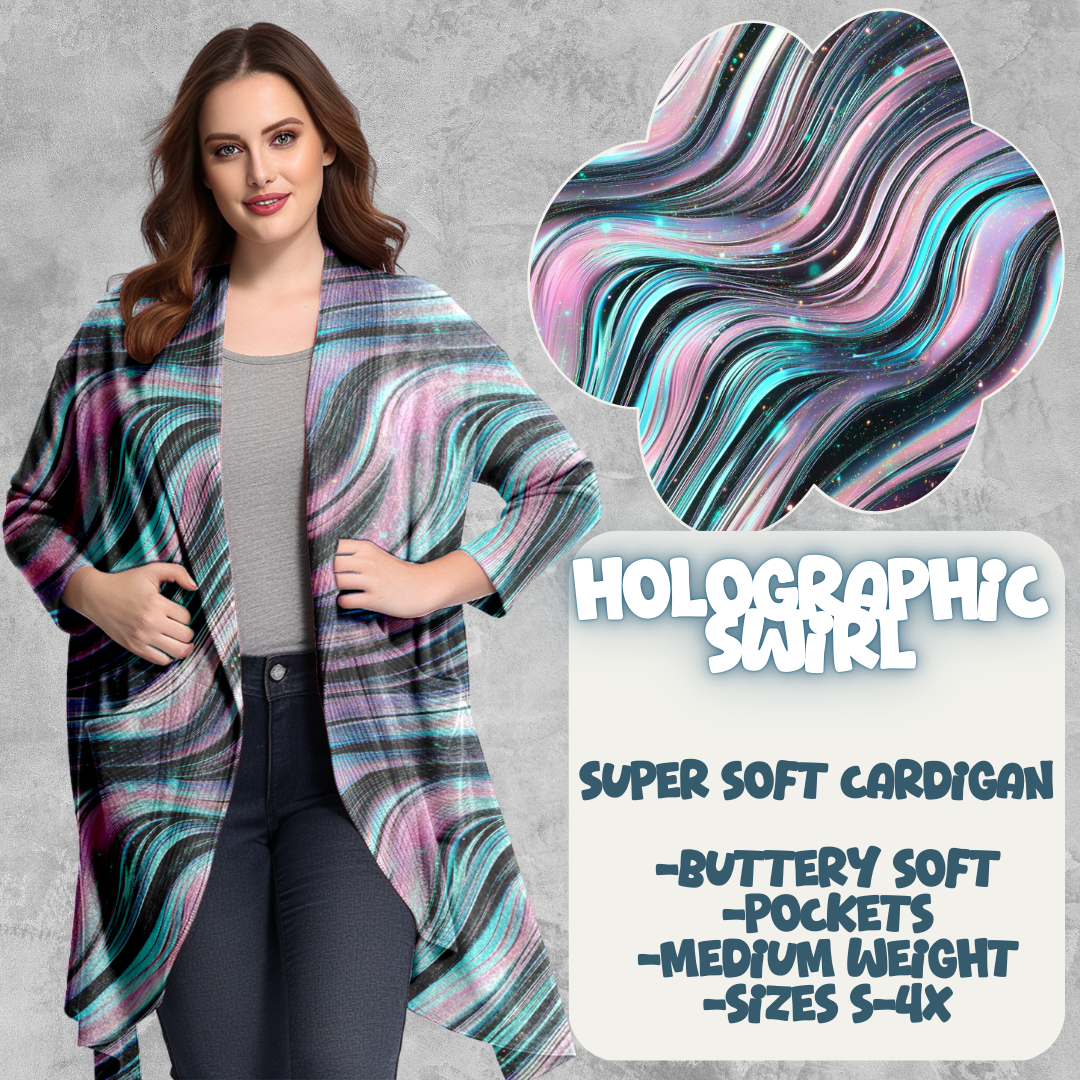 HOLOGRAPHIC SWIRL - PRETTY CARDIGAN RUN CLOSING 3/18