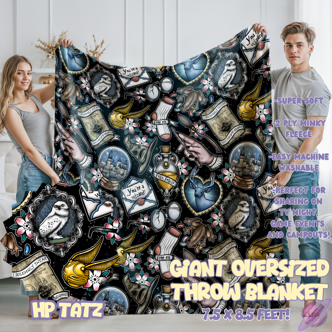 HP TATZ- GIANT SHAREABLE THROW BLANKETS ROUND 12-PREORDER CLOSING 3/2