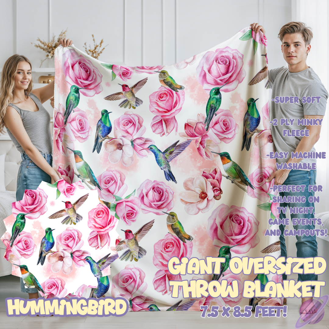 HUMMINGBIRD- GIANT SHAREABLE THROW BLANKETS ROUND 12-PREORDER CLOSING 3/2