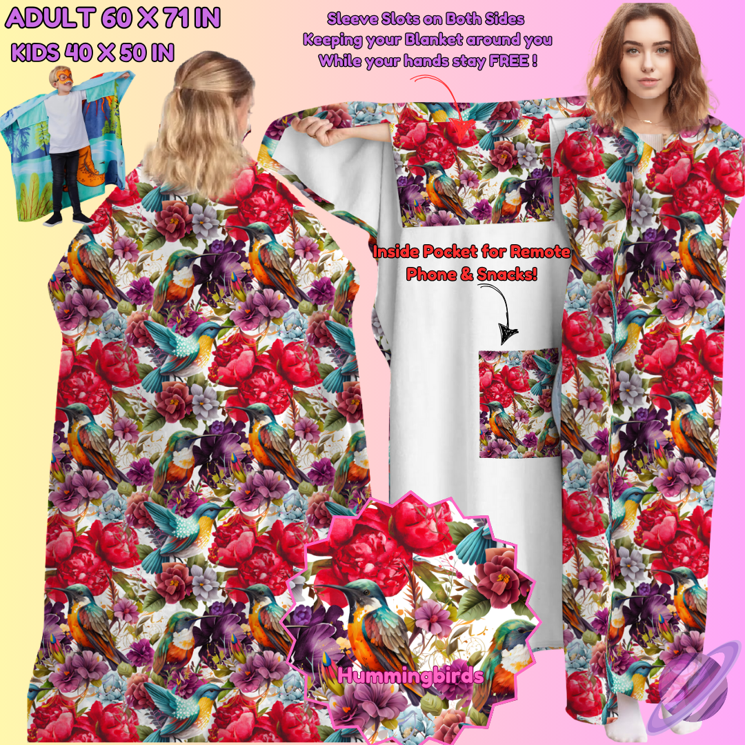 WEARABLE THROW RUN-HUMMINGBIRDS-PREORDER CLOSING 8/31