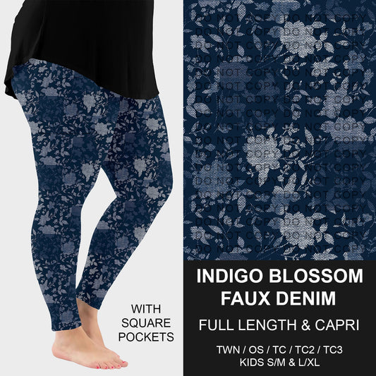 B256 - Preorder Indigo Blossom Faux Denim Leggings w/ Pockets (Closes 10/19. ETA: late Dec.)