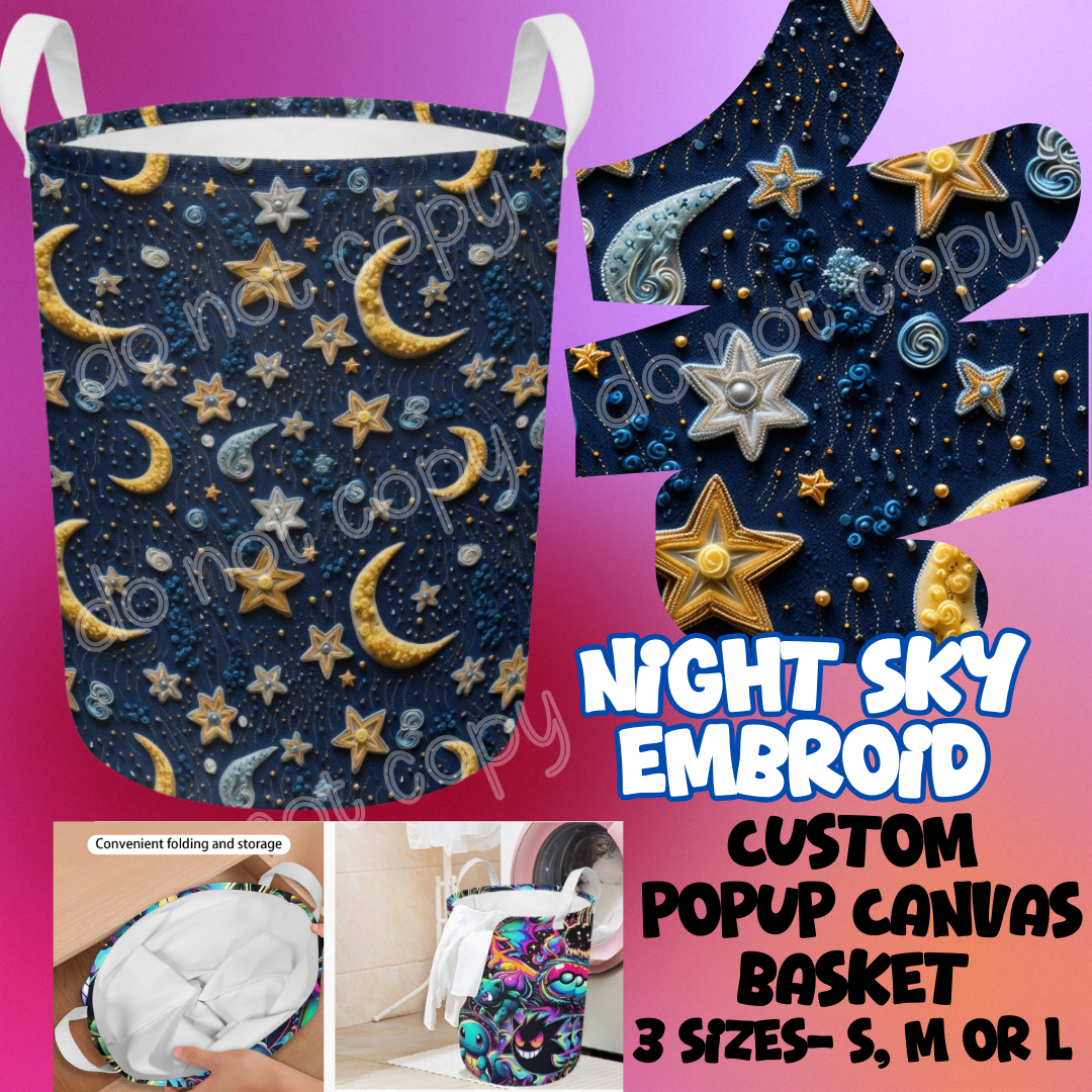 NIGHT SKY EMBROID - STORAGE BASKETS - PREORDER CLOSING 12/4