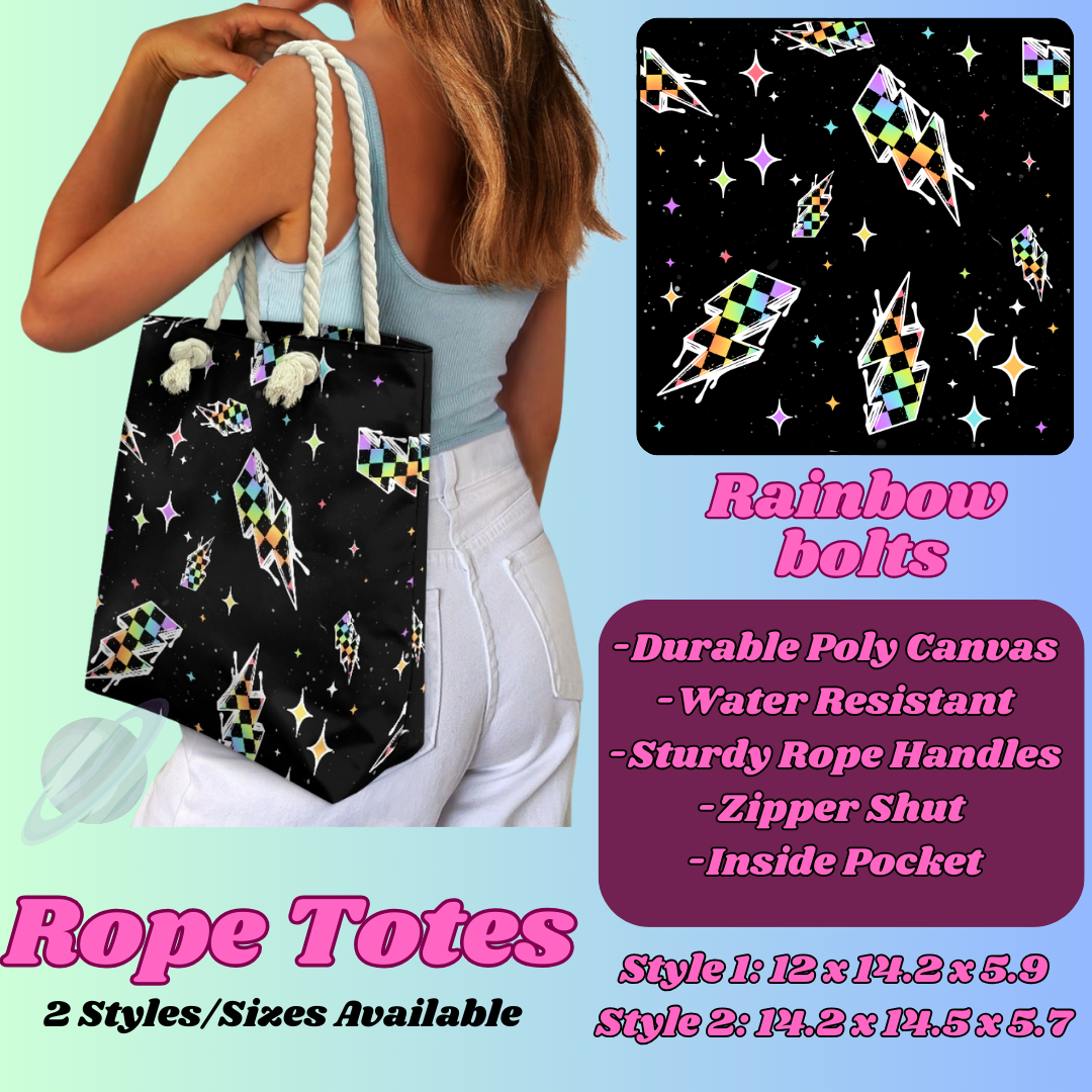 RAINBOW BOLTS-ROPE TOTE PREORDER CLOSING 5/6