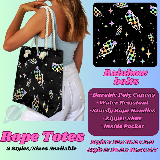 RAINBOW BOLTS-ROPE TOTE PREORDER CLOSING 5/6
