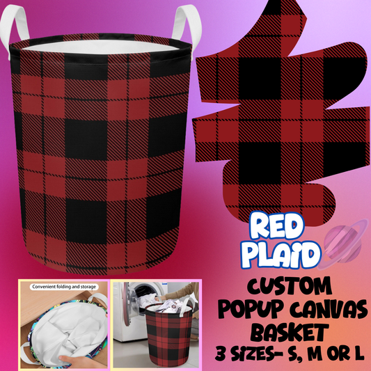 RED PLAID- STORAGE BASKETS 6- PREORDER CLOSING 5/4