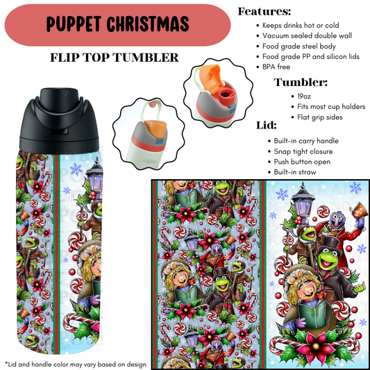 Preorder! Closes 9/18. ETA Dec. Puppet Christmas Flip Top Tumbler