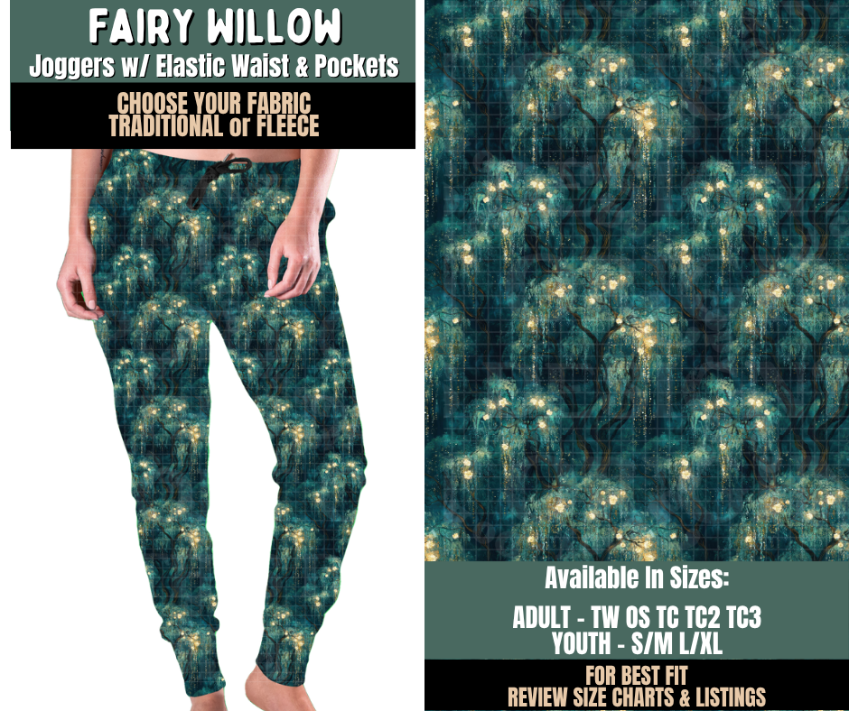 Preorder! Closes 9/17. ETA Dec. Fairy Willow Joggers Choose Fleece or Traditional