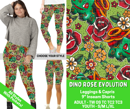 Preorder! Closes 2/25. ETA May. Dino Rose Evolution Combo Legging Lengths