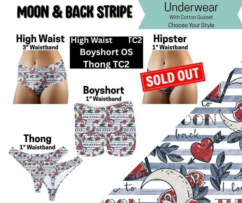 Moon & Back Stripe Underwear