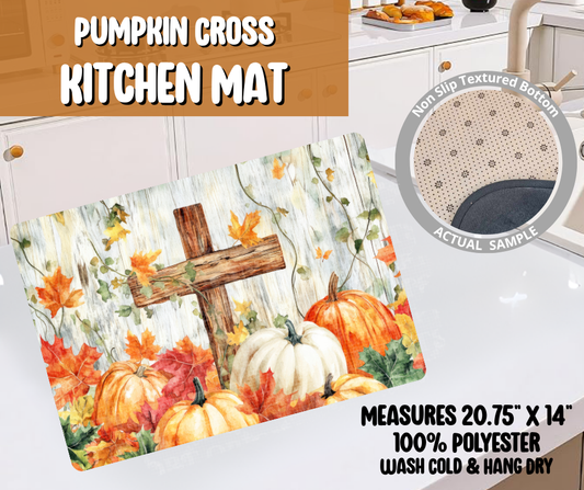 Preorder! Closes 6/8. ETA Sept. Pumpkin Cross Kitchen Mat