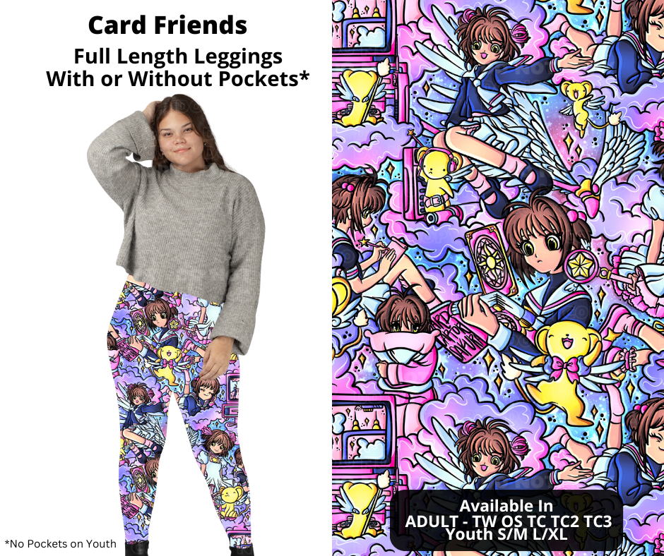 Preorder! Closes 12/2. ETA Feb. Card Friends Full Length Leggings w/wo Pockets