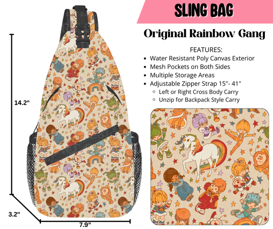 Preorder! Closes 9/17. ETA Dec. Original Rainbow Gang Sling Bag