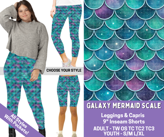 Preorder! Closes 4/30. ETA July. Galaxy Mermaid Scale Combo Legging Lengths