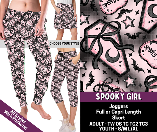 Preorder! Closes 7/9. ETA Oct. Spooky Girl Combo Jogger Lengths & Skort