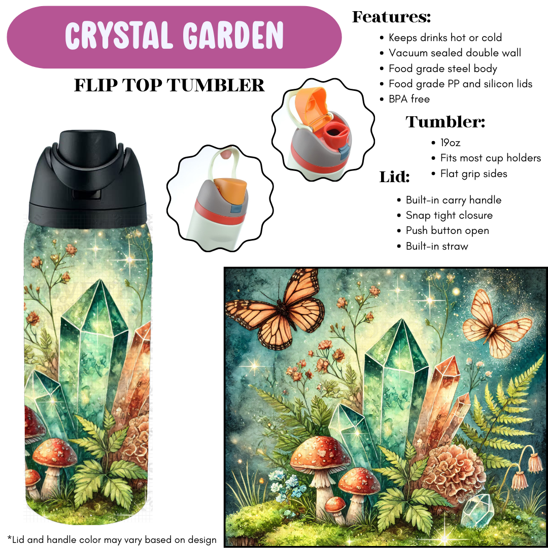 Preorder! Closes 4/8. ETA June. Crystal Garden Flip Top Tumbler