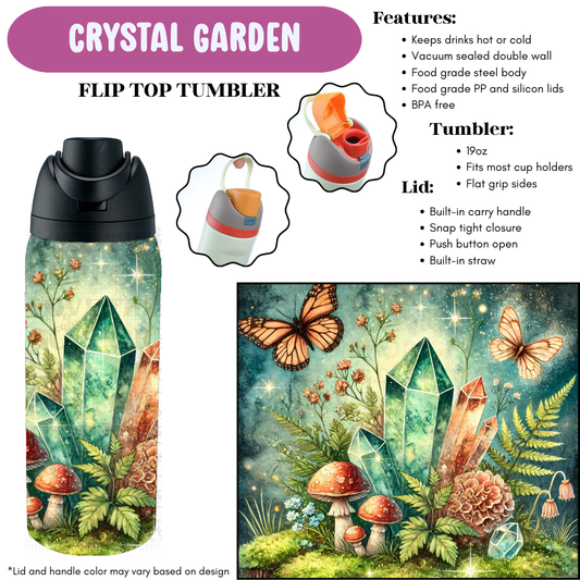 Preorder! Closes 4/8. ETA June. Crystal Garden Flip Top Tumbler