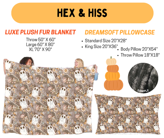 Preorder! Closes 7/8. ETA Oct. Hex & Hiss Fur Blanket and/or DreamSoft Pillowcase