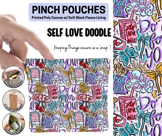 Preorder! Closes 3/11. ETA June. Self Love Doodle Pinch Pouches in 3 Sizes