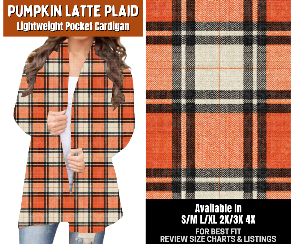 Preorder! Closes 7/13. ETA Oct. Pumpkin Latte Plaid Cardigan