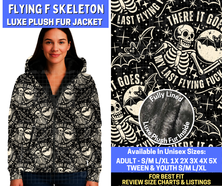 Preorder! Closes 10/29. ETA Jan. Flying F Skeleton Luxe Fur Jacket