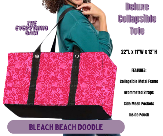 Preorder! Closes 5/14. ETA Aug. Bleach Beach Doodle Collapsible Tote