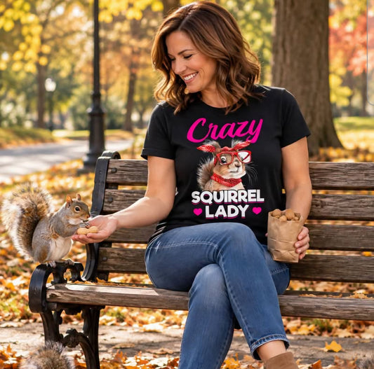 CRAZY SQUIRREL LADY TEE