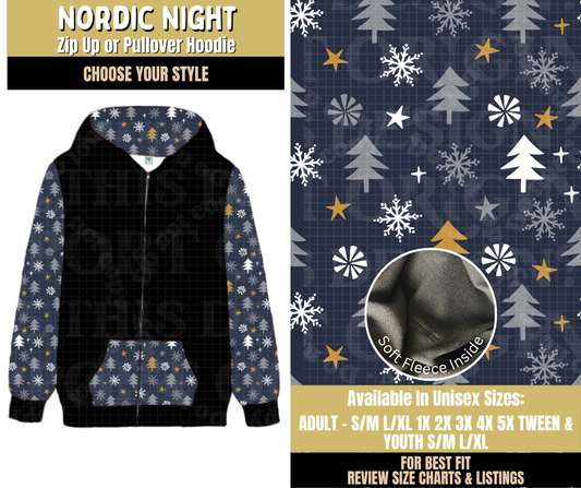 Preorder! Closes 9/9. ETA Dec. Nordic Night Zip-Up or Pullover Hoodie