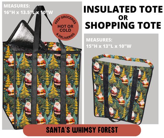 Preorder! Closes 9/11. ETA Dec. Santa's Whimsy Forest Shopping & Insulated Tote