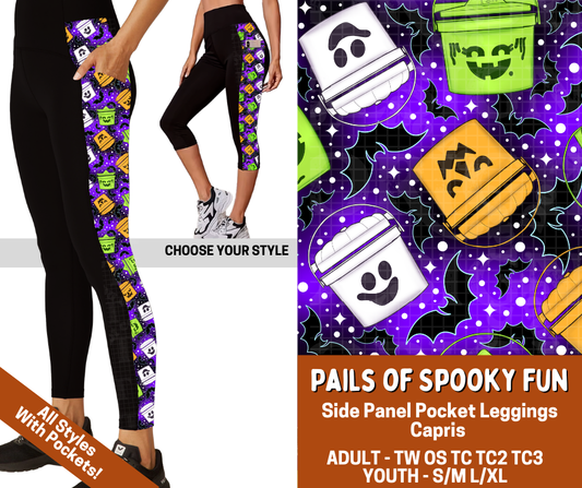 Preorder! Closes 7/13. ETA Oct. Pails of Spooky Fun Combo Side Panel Legging Lengths