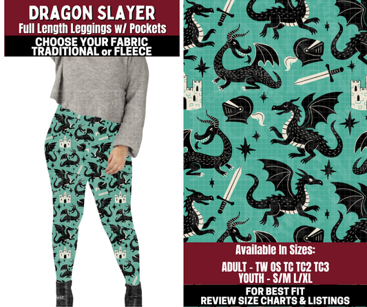 Preorder! Closes 10/22. ETA Jan. Dragon Slayer Leggings Choose Fleece or Traditional