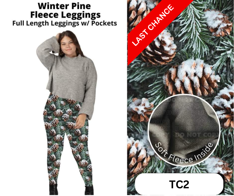 Winter Pine Fleece Leggings