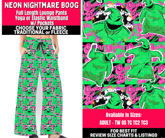 Preorder! Closes 10/23. ETA Jan. Neon Nightmare Boog Lounge Pants Choose Fleece or Traditional