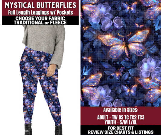 Preorder! Closes 10/22. ETA Jan. Mystical Butterflies Leggings Choose Fleece or Traditional