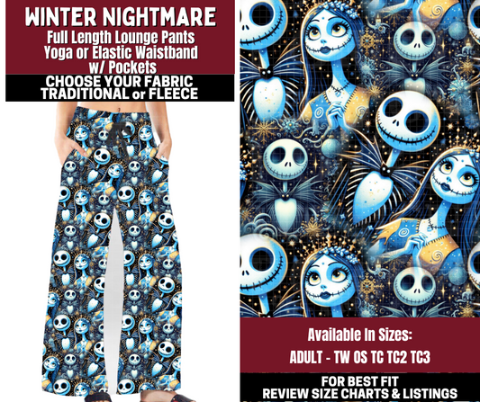 Preorder! Closes 10/22. ETA Jan. Winter Nightmare Lounge Pants Choose Fleece or Traditional