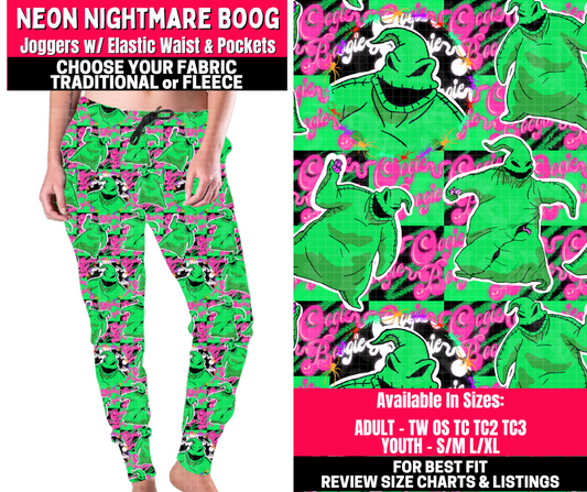 Preorder! Closes 10/23. ETA Jan. Neon Nightmare Boog Joggers Choose Fleece or Traditional