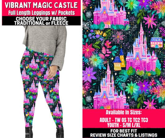 Preorder! Closes 10/23. ETA Jan. Vibrant Magic Castle Leggings Choose Fleece or Traditional