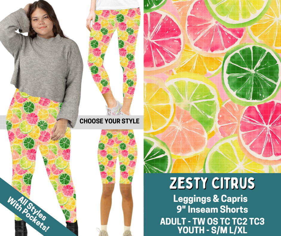 Preorder! Closes 4/27. ETA July. Zesty Citrus Combo Legging Lengths